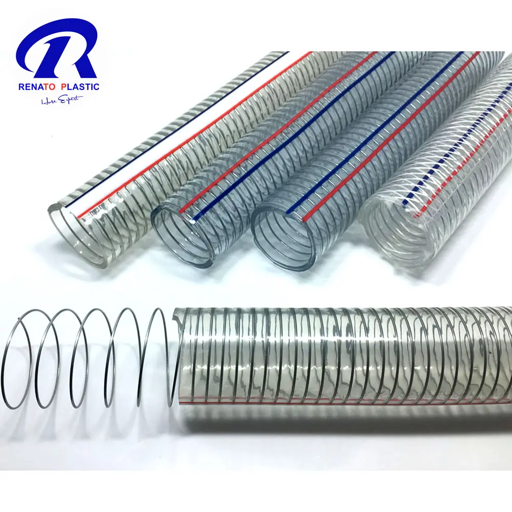 Transparent Anti Static PVC Flexible Vacuum Spiral Steel Wire Pipe Hose